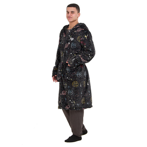 Snuggs Blanket Robe Black Space